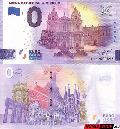 Malta - 0 euro souvenir - Mdina Cathedral and Museum