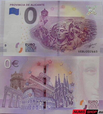 Španielsko - 0 euro souvenir - Provincia de Alicante