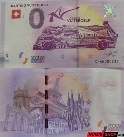 Švajčiarsko - 0 euro souvenir -  Karting - Vuiteboeuf