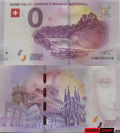 Švajčiarsko - 0 euro souvenir - Rhine Falls - Europe´s biggest waterfall