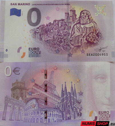 San Marino - 0 euro souvenir - San Marino - La piu picoola e antica republica del mondo 2