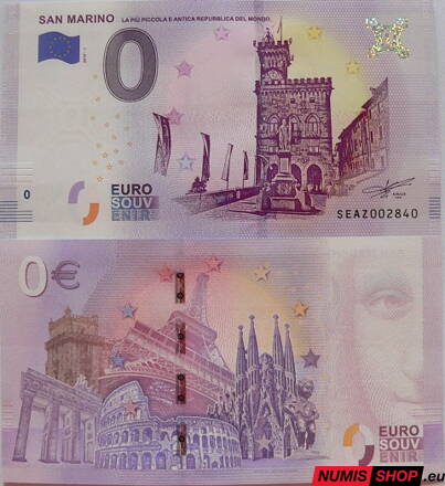 San Marino - 0 euro souvenir - San Marino - La piu picoola e antica republica del mondo