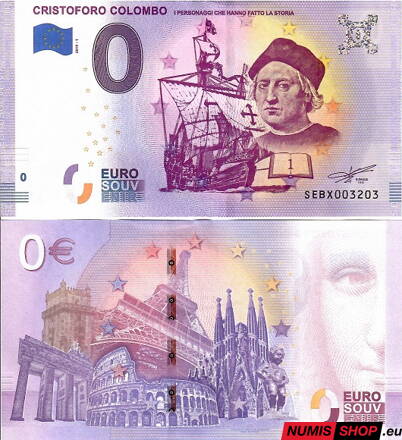 Taliansko - 0 euro souvenir - Cristoforo Colombo