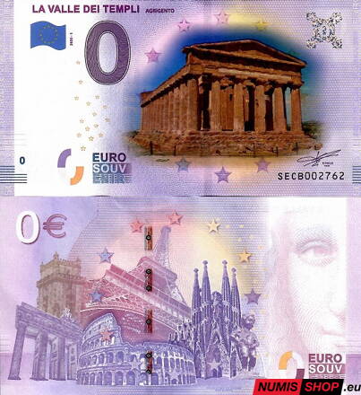 Taliansko - 0 euro souvenir - La Valle dei Templi - Agrigento - COLOR