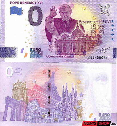 Taliansko - 0 euro souvenir - Pope Benedict XVI