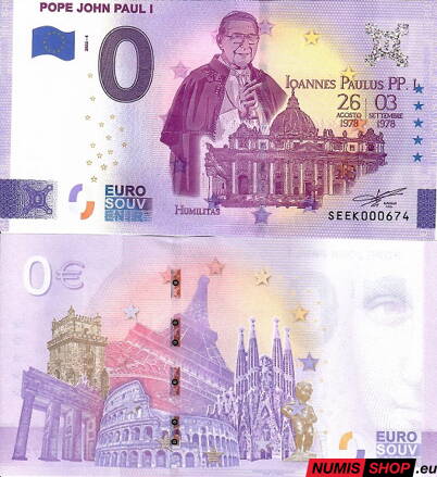 Taliansko - 0 euro souvenir - Pope John Paul I