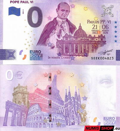 Taliansko - 0 euro souvenir - Pope Paul VI