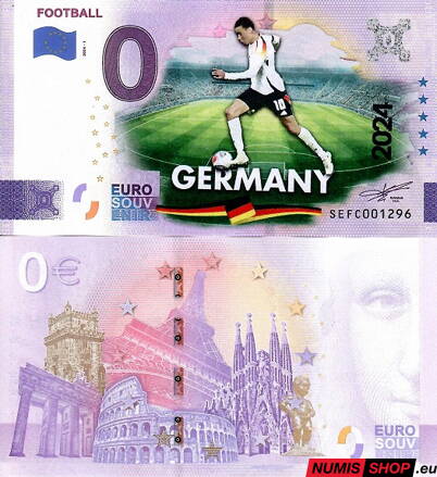 Taliansko - 0 euro souvenir - Football - Germany - COLOR