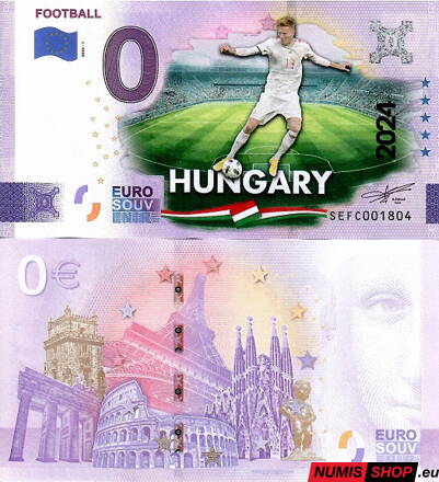 Taliansko - 0 euro souvenir - Football - Hungary - COLOR