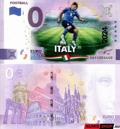Taliansko - 0 euro souvenir - Football - Italy - COLOR