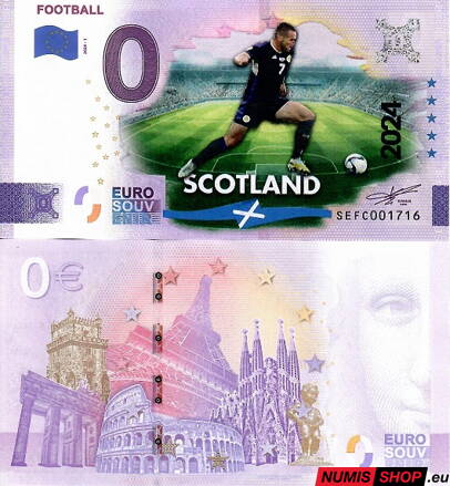 Taliansko - 0 euro souvenir - Football - Scotland - COLOR