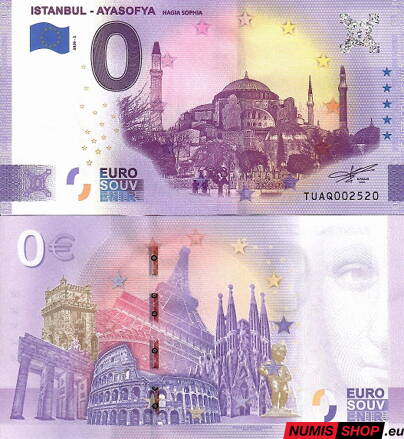 Turecko - 0 euro souvenir - Ayasofya - Hagia Sofia