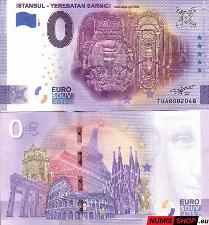 Turecko - 0 euro souvenir - Yerebatan Sarnici - Basilica Cistern