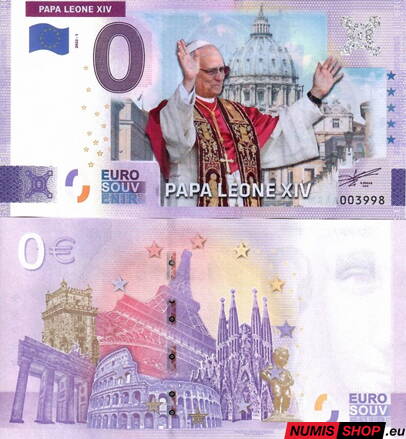 Vatikán - 0 euro souvenir - Lev XIV. - typ 2 - COLOR