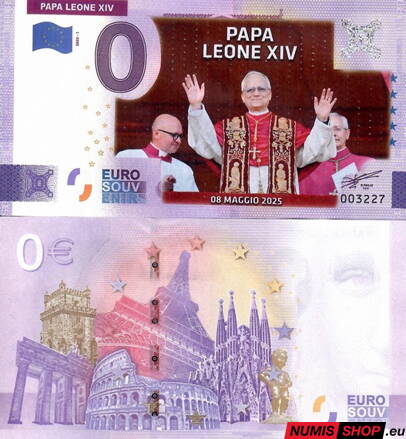 Vatikán - 0 euro souvenir - Lev XIV. - Balkón - COLOR