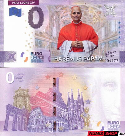 Vatikán - 0 euro souvenir - Lev XIV. - Habemus Papam - COLOR