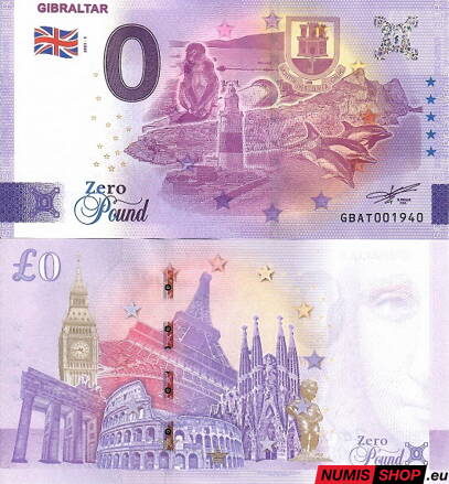 Veľká Británia - 0 euro souvenir - Gibraltar