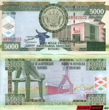 Burundi - 5000 francs - 2008 - UNC