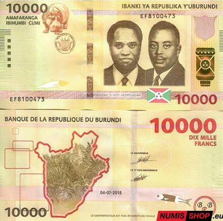 Burundi - 10 000 francs - 2018 - UNC