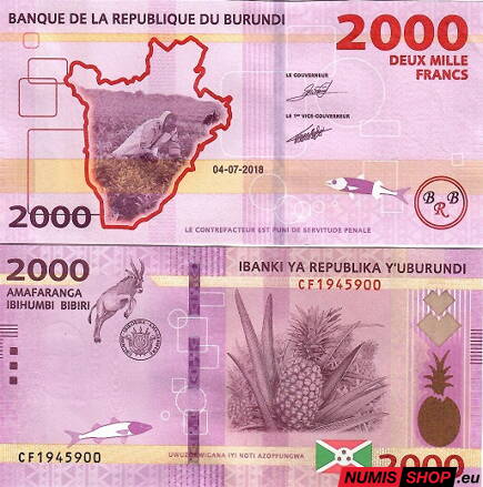 Burundi - 2000 francs - 2017 - UNC