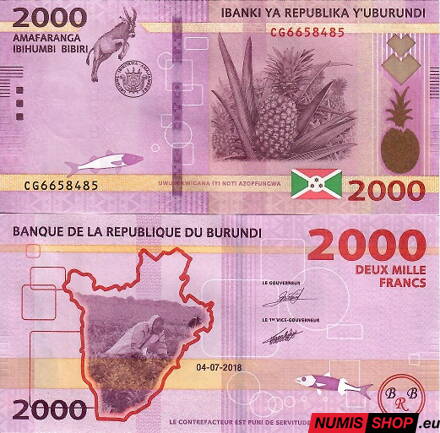 Burundi - 2000 francs - 2018 - UNC