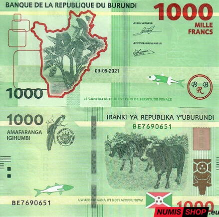 Burundi - 1000 francs - 2021 - UNC