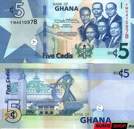Ghana - 5 cedis - 2019 - UNC