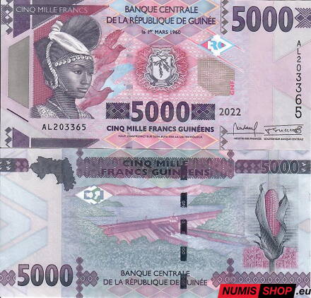 Guinea - 5000 francs - 2022 - UNC