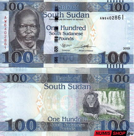 Južný Sudán - 100 pounds - 2019 - UNC