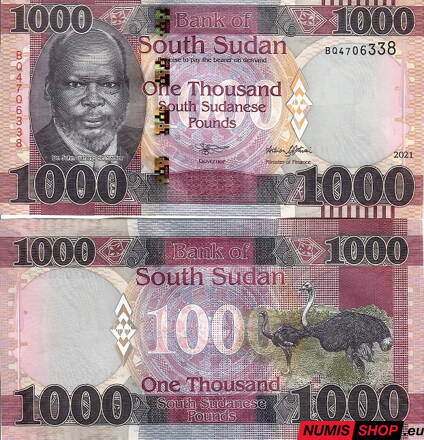 Južný Sudán - 1000 pounds - 2021 - UNC
