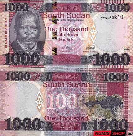 Južný Sudán - 1000 pounds - 2024 - UNC
