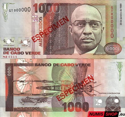 Kapverdy - 1000 escudos specimen - 1989 - UNC