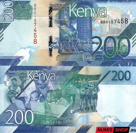 Keňa - 200 shillings - 2019 - UNC