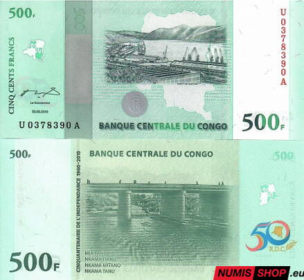 Kongo - 500 frankov - 2010 - UNC