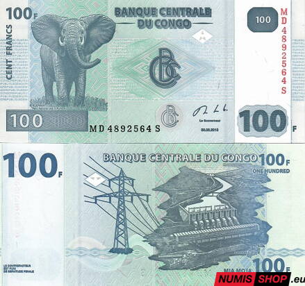 Kongo - 100 frankov - 2013