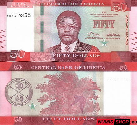 Libéria - 50 dollars  - 2016 - UNC