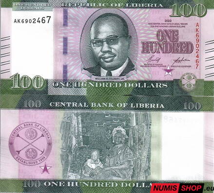 Libéria - 100 dollars  - 2022 - UNC