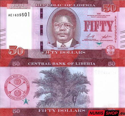 Libéria - 50 dollars  - 2022 - UNC