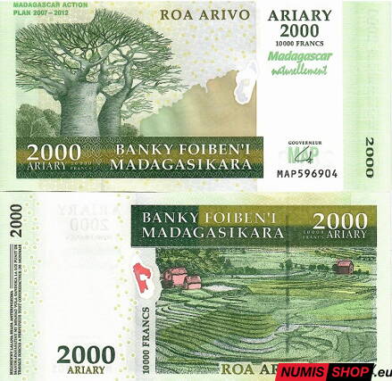 Madagaskar - 2000 ariary - 2007 - commemorative - UNC