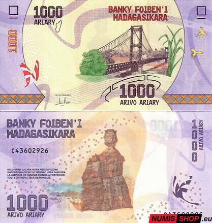 Madagaskar - 1000 ariary - 2017 - UNC