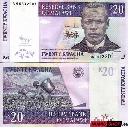 Malawi - 20 kwacha - 2009