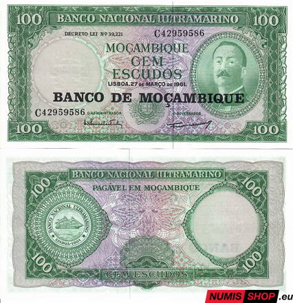 Mozambik - 100 escudos - 1961 - UNC