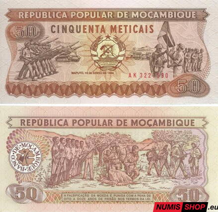 Mozambik - 50 meticais - 1986