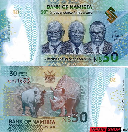 Namíbia - 30 dollars - 2020 - polymer