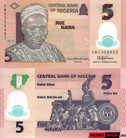 Nigéria - 5 naira - 2018 - polymer - UNC