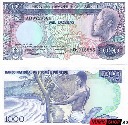 Svätý Tomáš a Princov ostrov - 1000 dobras - 1989 - UNC