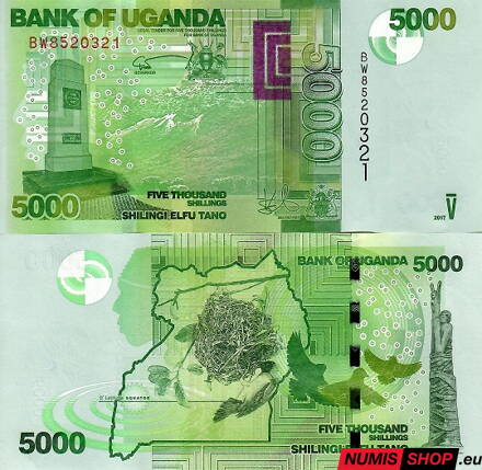 Uganda - 5000 shillings - 2017 - UNC