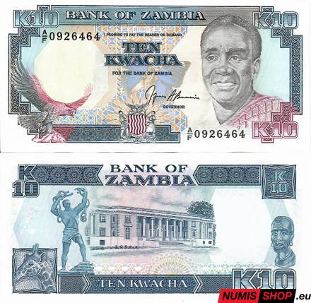 Zambia - 10 kwacha - 1989-91