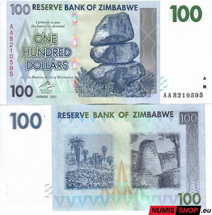 Zimbabwe - 100 dollars - 2007