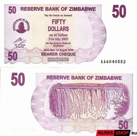 Zimbabwe - 50 dollars - 2006